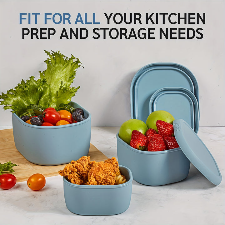 6Pcs/Set Nesting Silicone Food Storage Containers With Lids, BPA Free Reusable Meal Prep Silicone Containers Airtight, Freezer Dishwasher Safe (33.8oz, 20oz, 10oz, 6.7oz, 1.3oz) - Total Trends Fusion