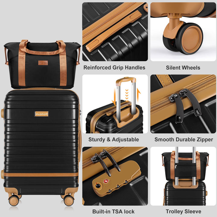 Expandable Suitcase Set Luggage Sets, 20 inch Carry On Luggage - Travel Duffel Bag with TSA Lock and Double Spinner Wheels