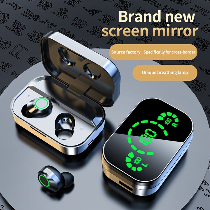 2024 New Wireless Earbuds Mini Earphone Digital Display TWS Earbuds Wireless chip5.3 Type-C (Black) - Total Trends Fusion
