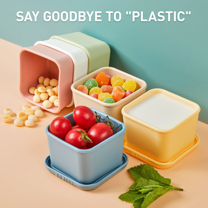 6oz Silicone Snack Containers For Kids Toddlers, Reusable Small Containers With Lids, Leak Proof Silicone Food Storage Containers, Stackable Toddler Lunch Box For Daycare, School, Travel - Total Trends Fusion