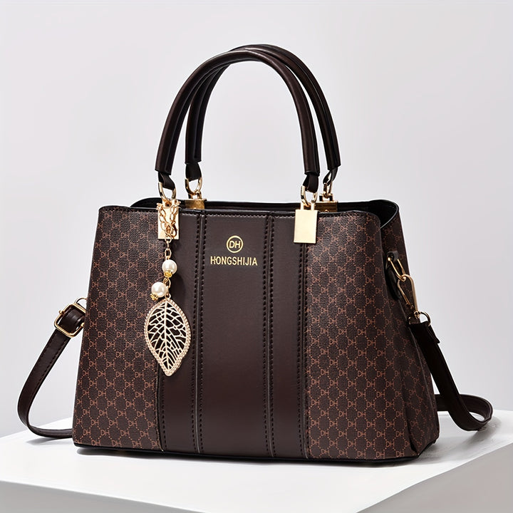 Fashionable texture and versatile large capacity printed letter handbag - Total Trends Fusion
