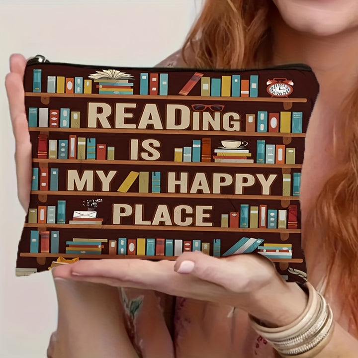 Chic Waterproof Cosmetic Bag for Women - Perfect Gift for Readers, Librarians & Book Lovers - Ideal for Travel & Everyday Use - Total Trends Fusion