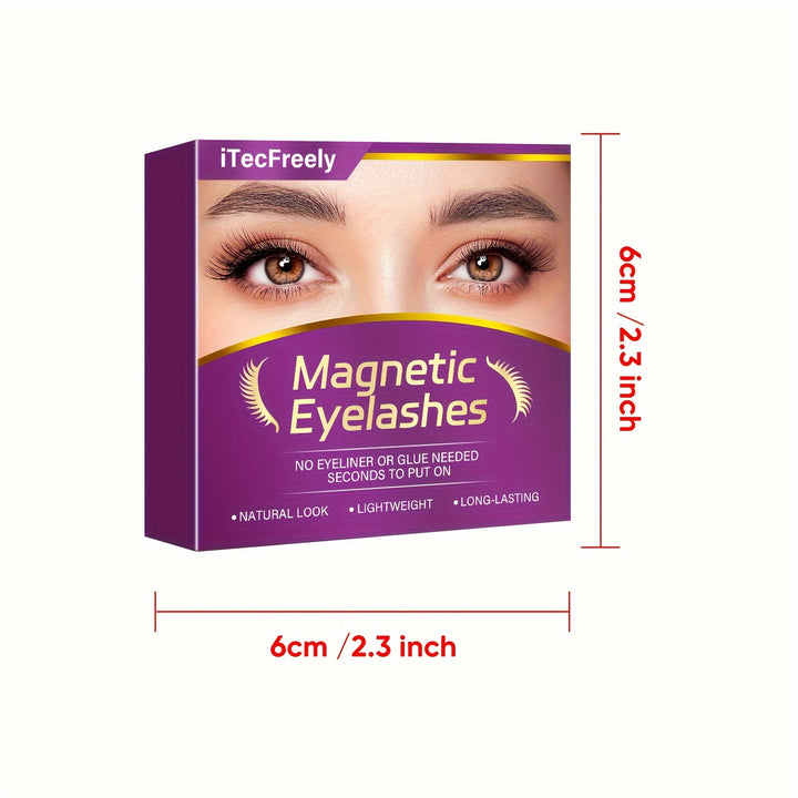 8 Pairs Reusable Dual Magnetic Eyelashes Kit, No Glue 3D False Eyelashes with Applicator, Waterproof, Easy to Wear, Natural Looking - Total Trends Fusion