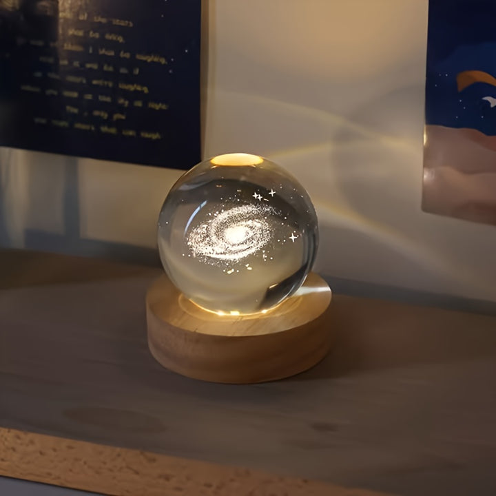 Creative 3D Solar Galaxy, Milky Way Interior, Carved Luminous Crystal Ball, Night Light, Senior Gifts, Graduation Season, Birthday Gifts, Girlfriends, Objects, Teachers, Classmates, Halloween, Christmas, Valentine's Day - Total Trends Fusion