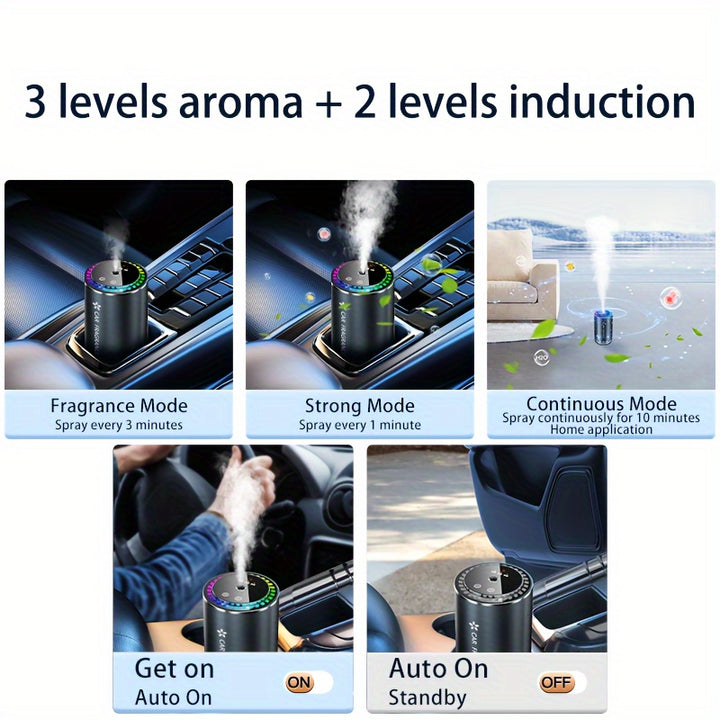 Smart Car Air Fresheners Fagrance Perfumery Scent Aromatherapy Essential Oil Diffuser Automotive Aroma Machine With Starry Sky Projection - Total Trends Fusion