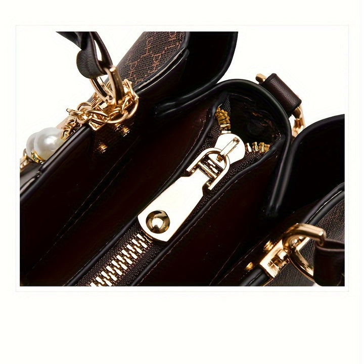 Fashionable texture and versatile large capacity printed letter handbag
