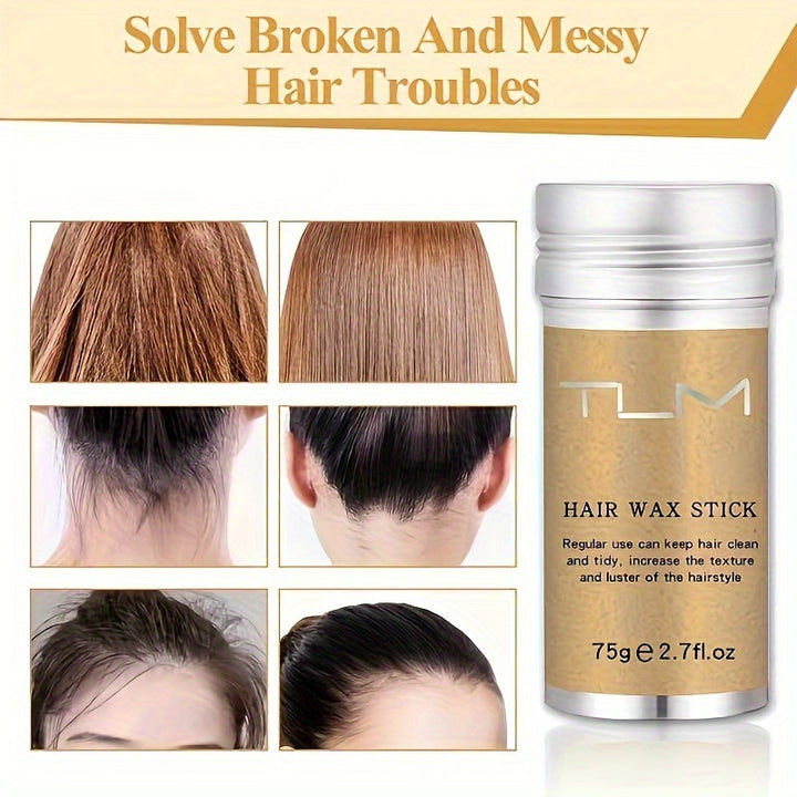 2/3pcs TUM Moisturizing Shea Butter Hair Wax Rod 75g - Hydrating, Non-Greasy, Anti-Frizz Finishing Wax for Curly Hair - 24 Hours Long-Lasting Hold, Refreshing, Suitable for All Hair Types, Unisex-Adult - Total Trends Fusion