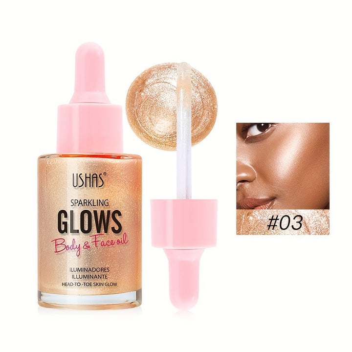 Ushas Liquid Highlighter, 4 Colors Glitter Metallic Liquid Highlighter Brightening For Face & Body For Music Festival - Total Trends Fusion